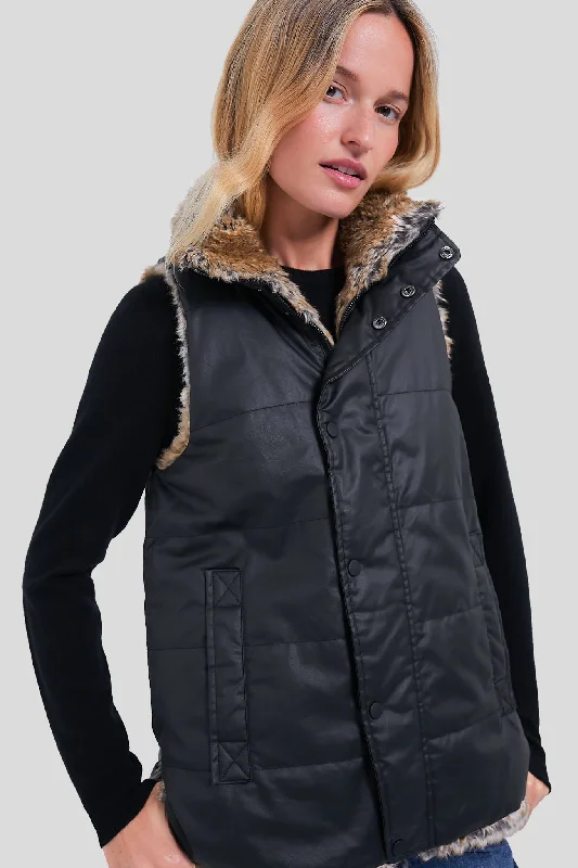 Must-have For Autumn And Winter Emilia Wax Fur Reversible Vest