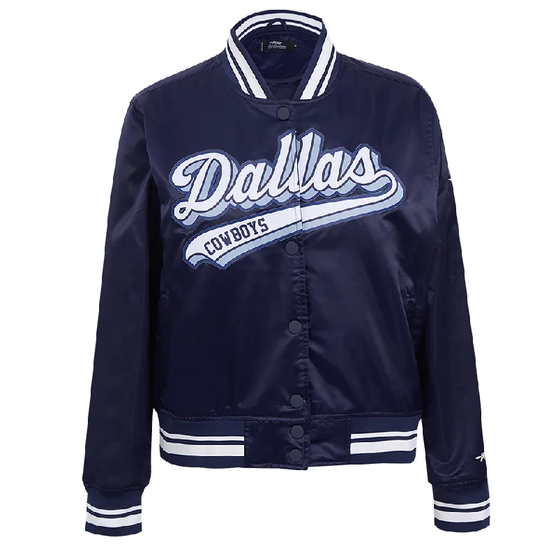 Fashionable Inner Wear NFL DALLAS COWBOYS SCRIPT TAIL WOMEN'S SATIN JACKET (MIDNIGHT NAVY) Fashionable Inner Wear NFL DALLAS COWBOYS SCRIPT TAIL WOMEN'S SATIN JACKET (MIDNIGHT NAVY)