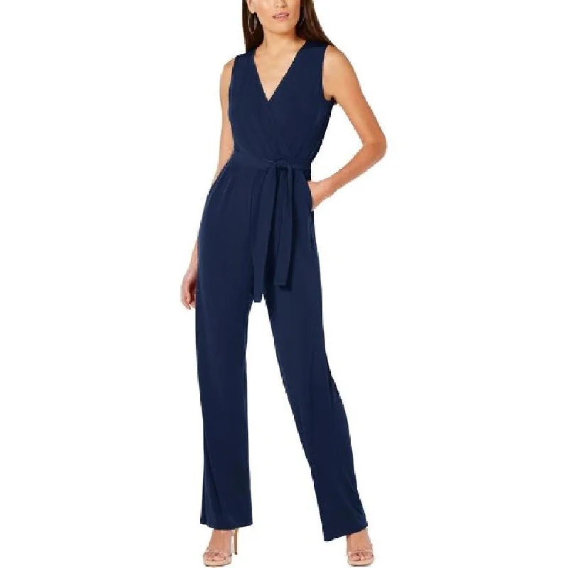 Romantic Data NY Collection Women's Petite Sleeveless Gathered Jumpsuit Navy Size Small Romantic Data NY Collection Women's Petite Sleeveless Gathered Jumpsuit Navy Size Small