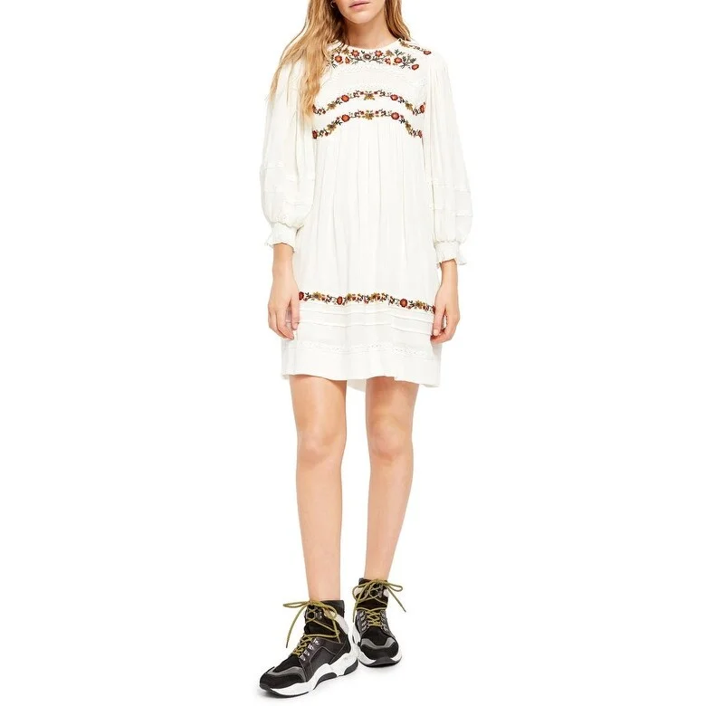 Fashionable In The Times Free People Women's Pasadena Babydoll Dress Natural Size Medium Fashionable In The Times Free People Women's Pasadena Babydoll Dress Natural Size Medium