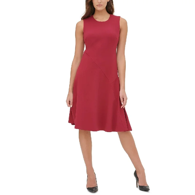 Editorial Design Tommy Hilfiger Women's Solid Midi Dress Dark Red Size 6