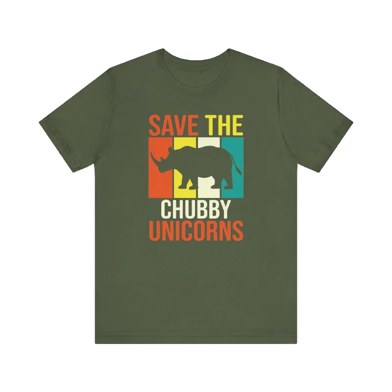 Relaxed Fashion Save The Chubby Unicorns Unisex Short Sleeve Tee