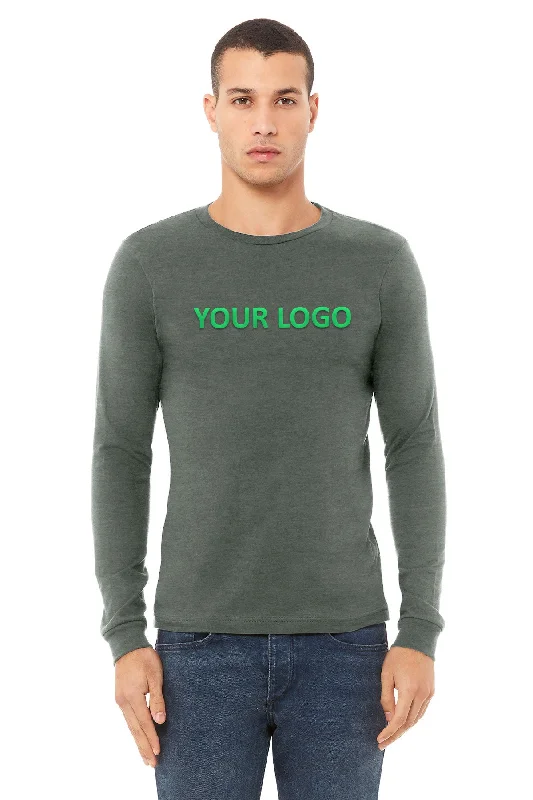 Fashion Style Bella Canvas Unisex Heather Long Sleeve T-Shirt, Deep Heather