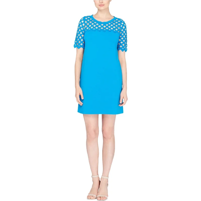 Comfortable Design Catherine Malandrino Womens Lattice Trim Shirt Dress, Blue, Medium