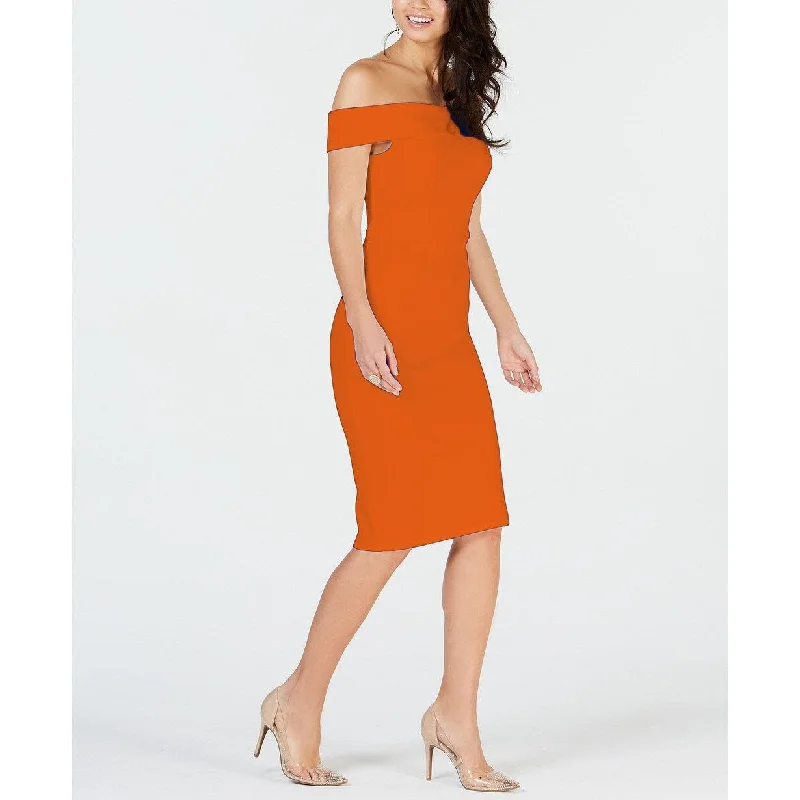 Fashion And Simplicity Thalia Sodi Women's Off-The-Shoulder Sheath Dress Orange Size Medium Fashion And Simplicity Thalia Sodi Women's Off-The-Shoulder Sheath Dress Orange Size Medium
