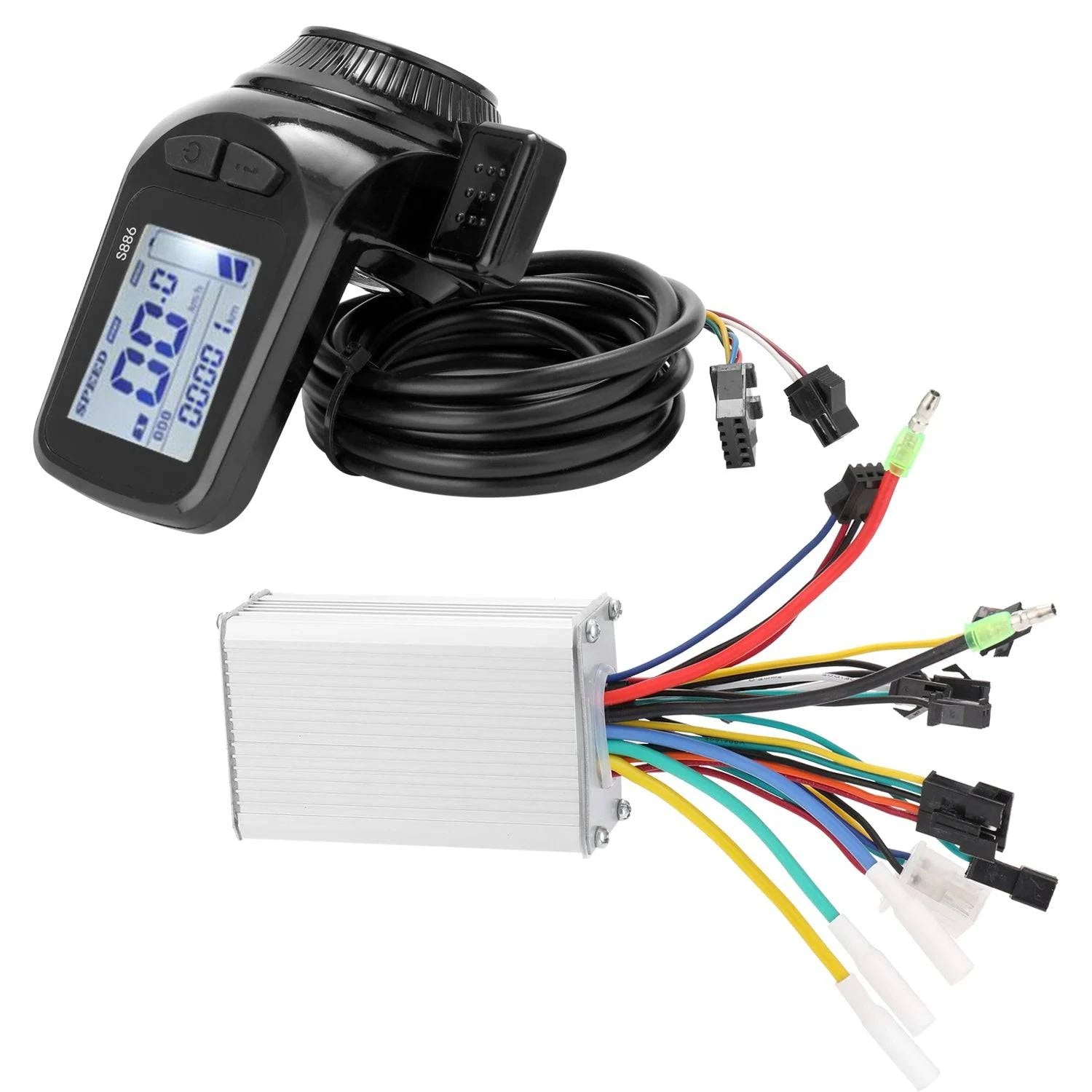 French Style 24V-48V 350W Motor Brushless Controller LCD Display Panel Thumb Throttle Electric Bicycles Scooter Brushless Controller Kit French Style 24V-48V 350W Motor Brushless Controller LCD Display Panel Thumb Throttle Electric Bicycles Scooter Brushless Controller Kit