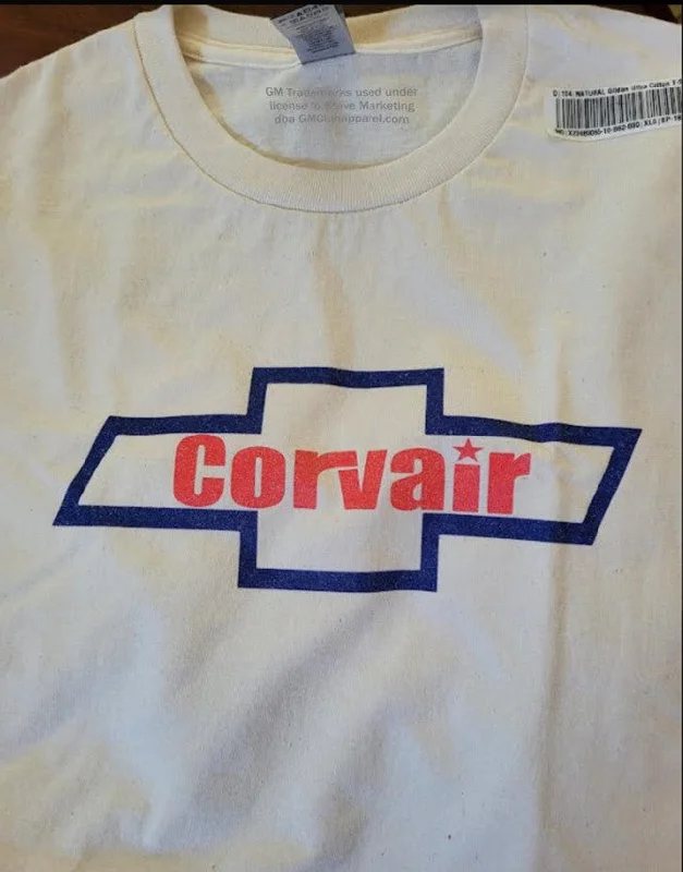 Comfortable down Chevrolet Corvair 1960-Advertising emblem T-shirt
