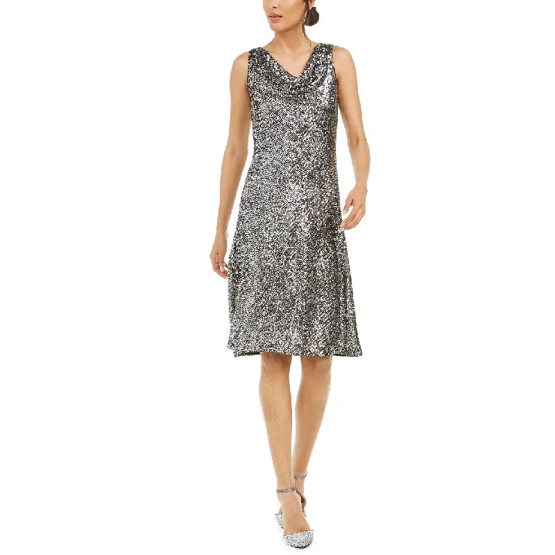 Fresh And Capable Taylor Dresses Women's Sleeveless Sequin Dress Metallic Silver Size 14