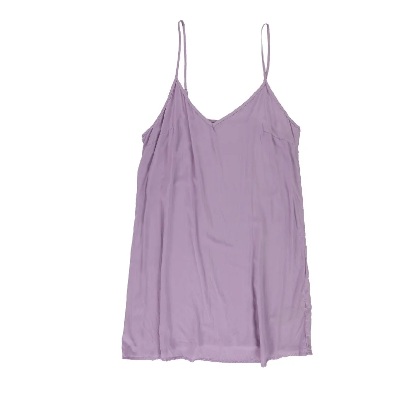 Embroidered Letters Free People Womens Solid Slip Dress, Purple, X-Small