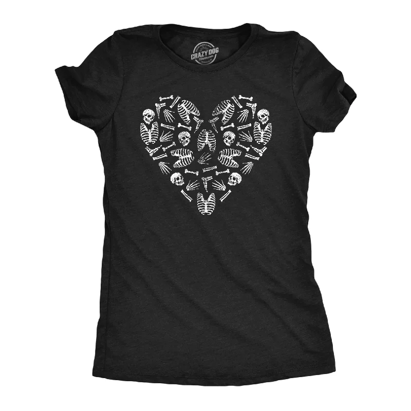 Advanced Design Heart Skeleton Bones Women's T Shirt