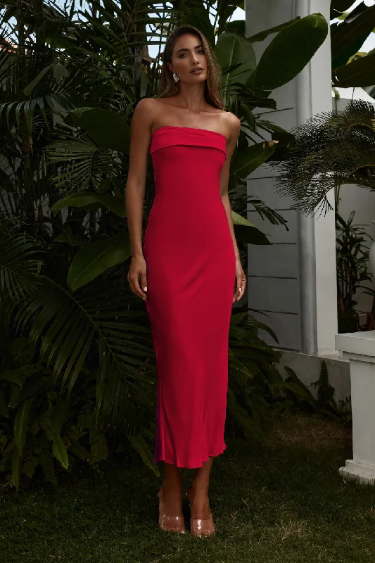 Energetic PEREZ LONG MIDI DRESS - RED