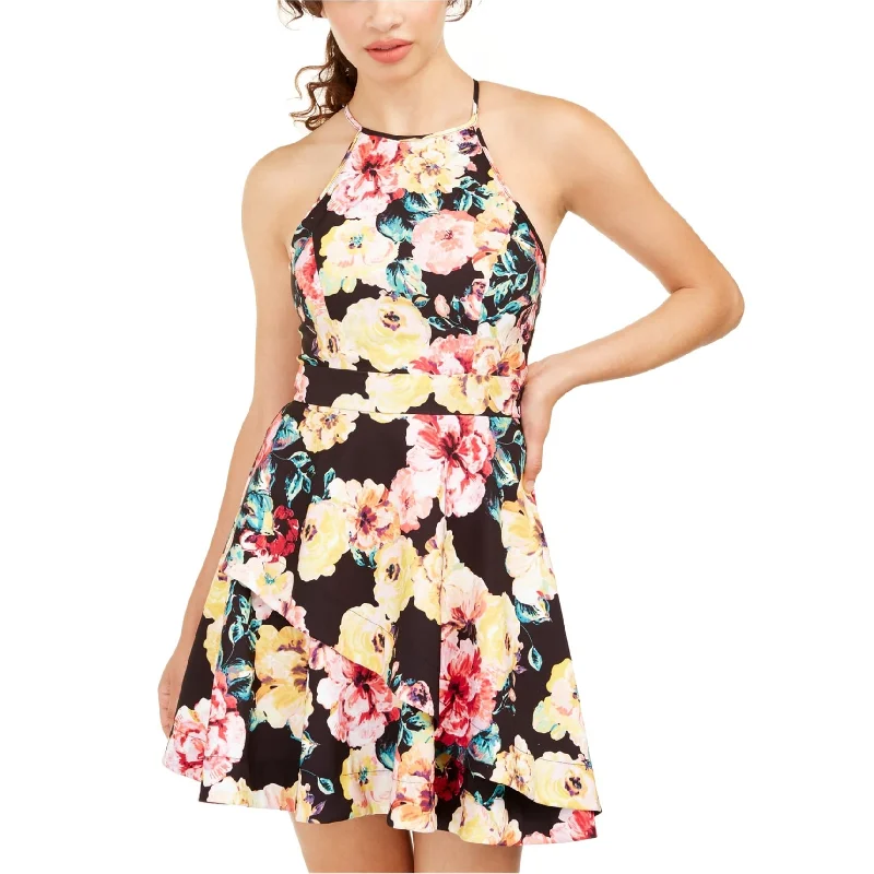 Exquisite Design Speechless Womens Floral Fit & Flare Dress, Multicoloured, 0