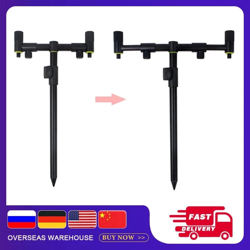 Bottom And Versatile Fishing Rod Holder Extending Bank Stick Carp Fishing Adjustable Aluminum Bankstick Pole Rest for Bite Alarm Outdoor Fishing