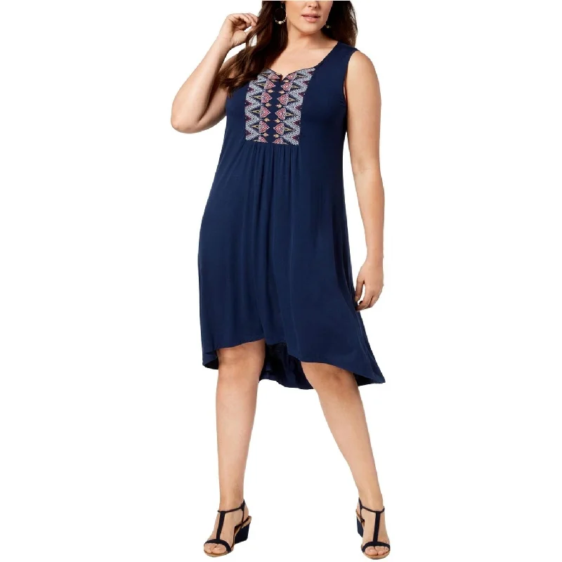 Fashion Must-have Style & Co Women's Petite Embroidered Knee-Length Tank Dress Size Extra Large - Navy - X-Large Fashion Must-have Style & Co Women's Petite Embroidered Knee-Length Tank Dress Size Extra Large - Navy - X-Large