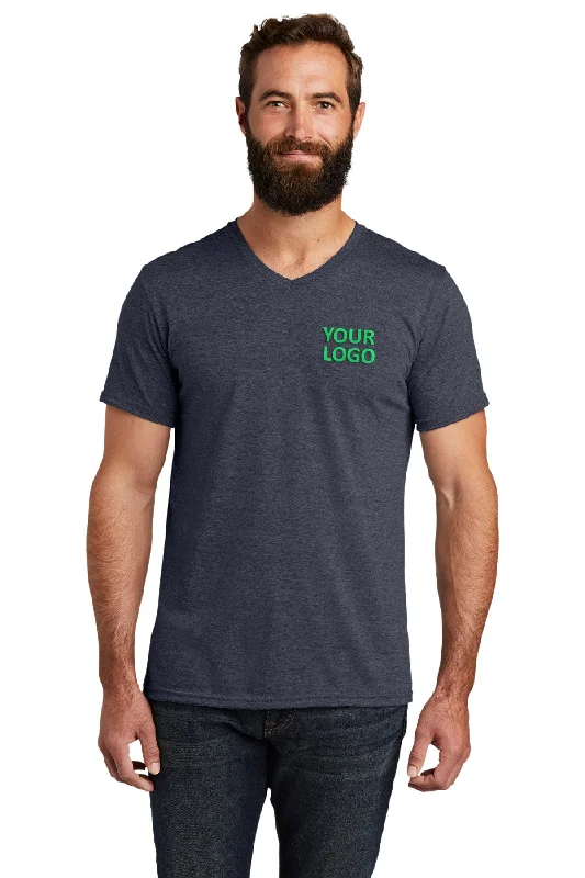 Romantic And Sweet Allmade Unisex Tri-Blend Branded V-Neck Tee, Rebel Blue