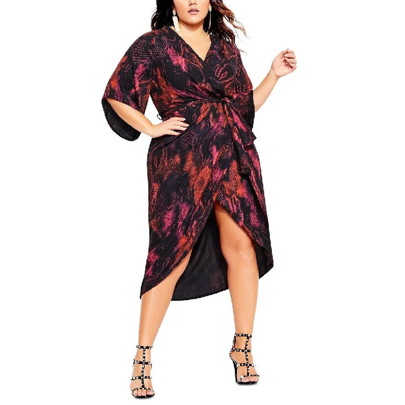 Floral Prints City Chic Women's Plus Size Trendy Garnet Slither Dress Bright Red Size 24 Floral Prints City Chic Women's Plus Size Trendy Garnet Slither Dress Bright Red Size 24