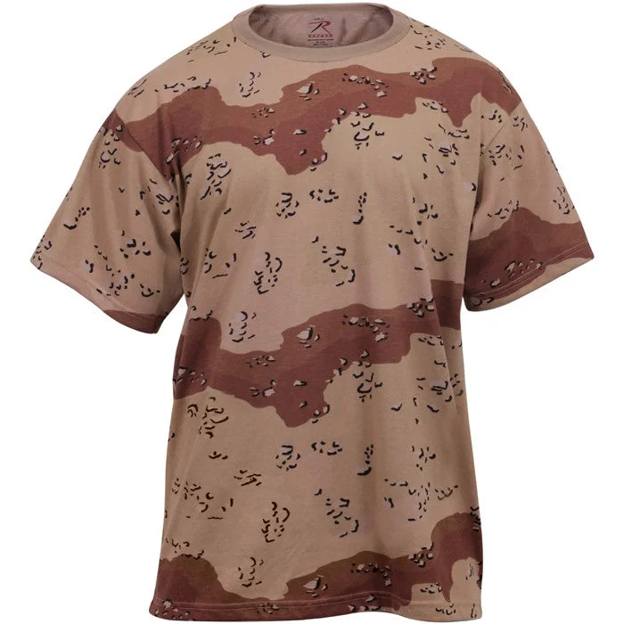 Elegant Outline Desert Camouflage 6 Color Chocolate Chip Camo Military T-Shirt