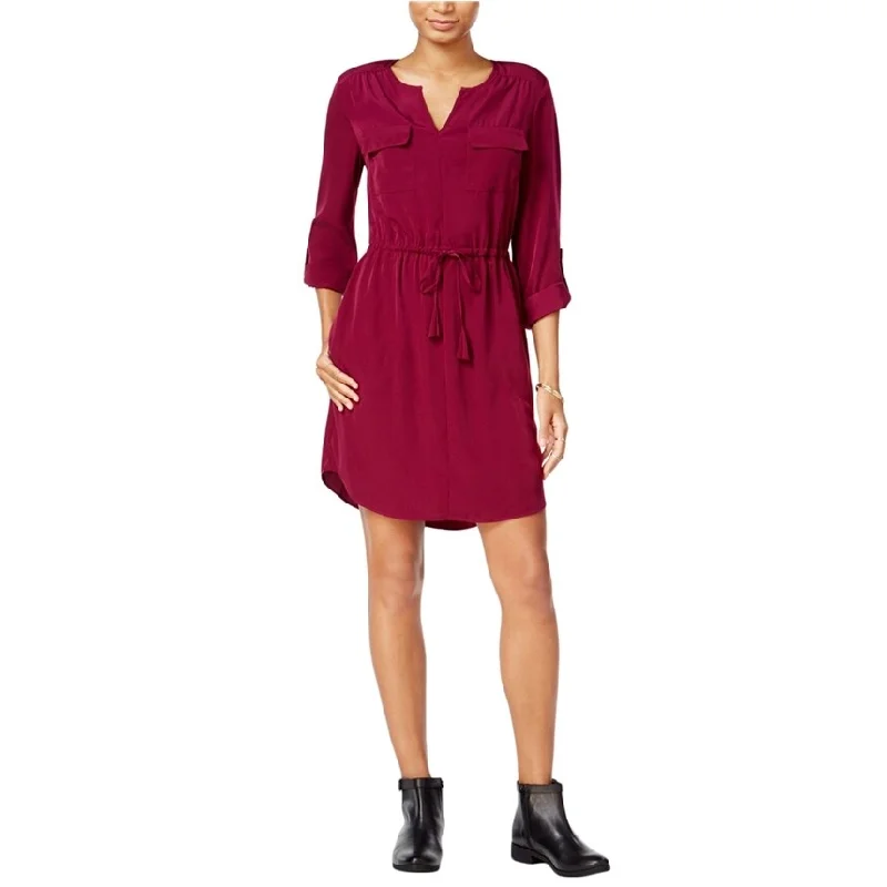 Romantic And Fresh maison Jules Womens Utility Shirt Dress, Purple, Small