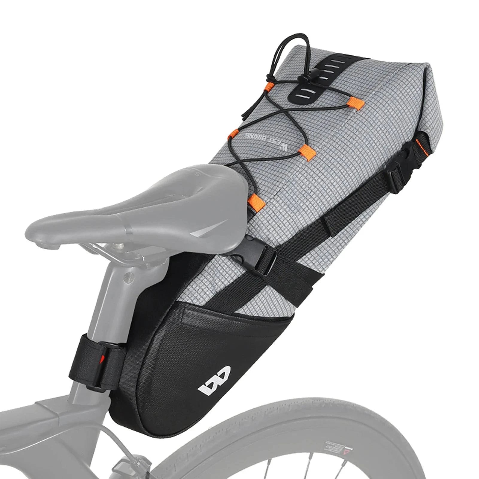 Printing decoration Waterproof Bike Saddle Bag 10L Bicycle Seat Bag Cycling Foldable Tail Rear Bag MTB Road Trunk Bikepacking Outdoor Travel