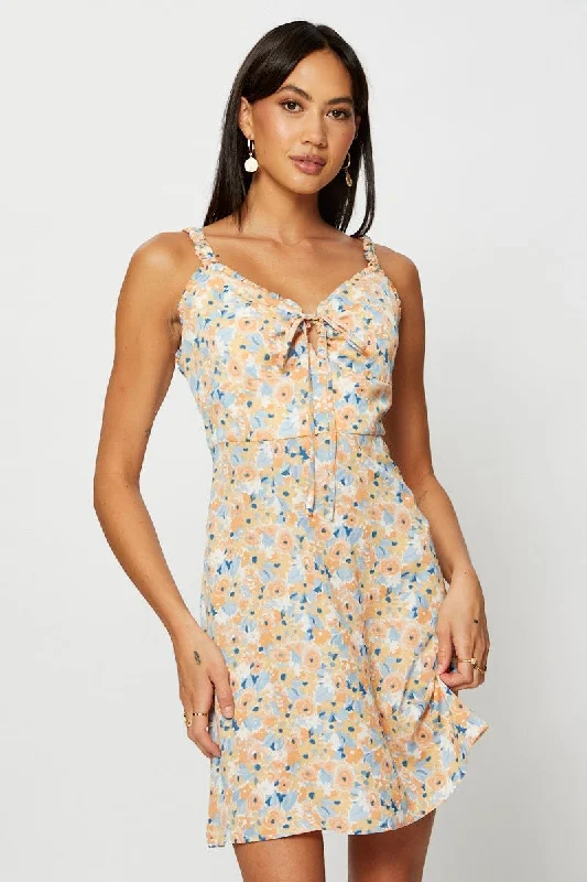 Trendy Traveler Print A Line Dress Mini