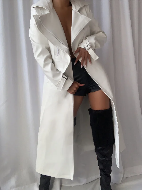 High Street Fashion OMYX Leather Trench Coat