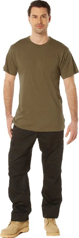 Thin Design Brown Cotton / Polyester Pocket T-Shirt