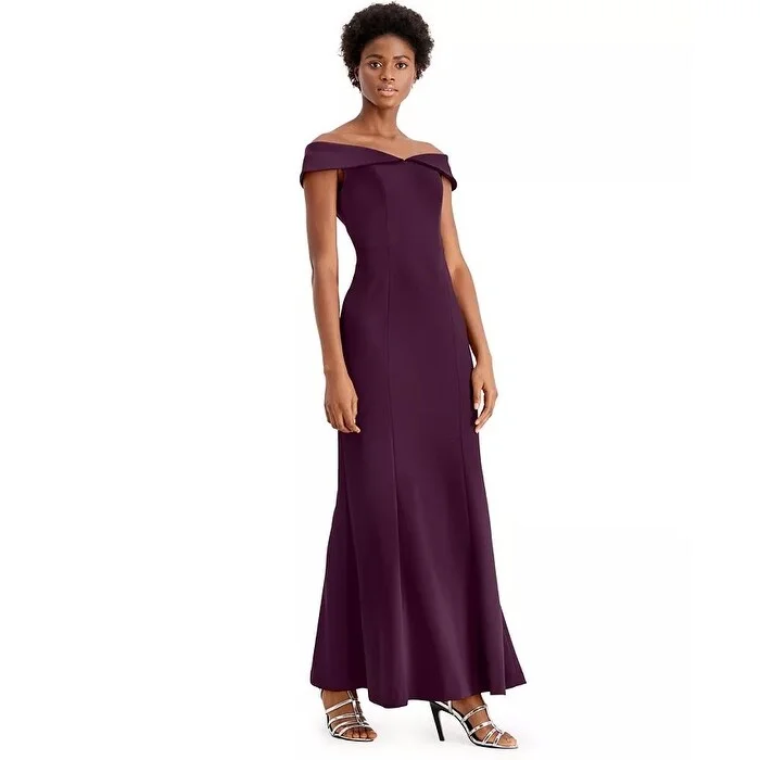 Classic Style Calvin Klein Women's Off-The-Shoulder Gown Purple Size 4