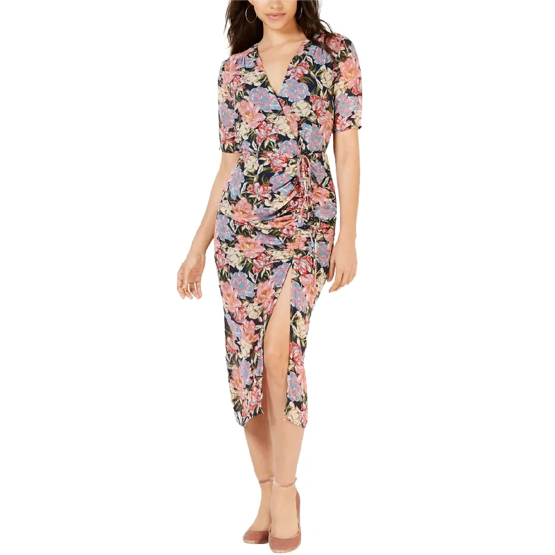 Retro Fashion Leyden Womens Ruched Midi Dress
