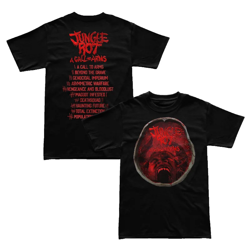 Lively And Youthful Jungle Rot "A Call to Arms - Skull Demon" T-Shirt