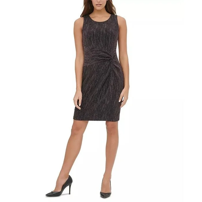 Luxury Customization Tommy Hilfiger Women's Metallic Sheath Dress Charcoal Size 2