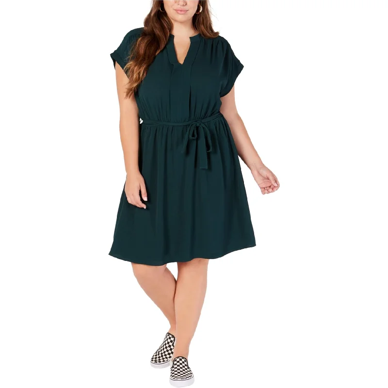 Trendy Items Monteau Womens Belt A-Line Dress