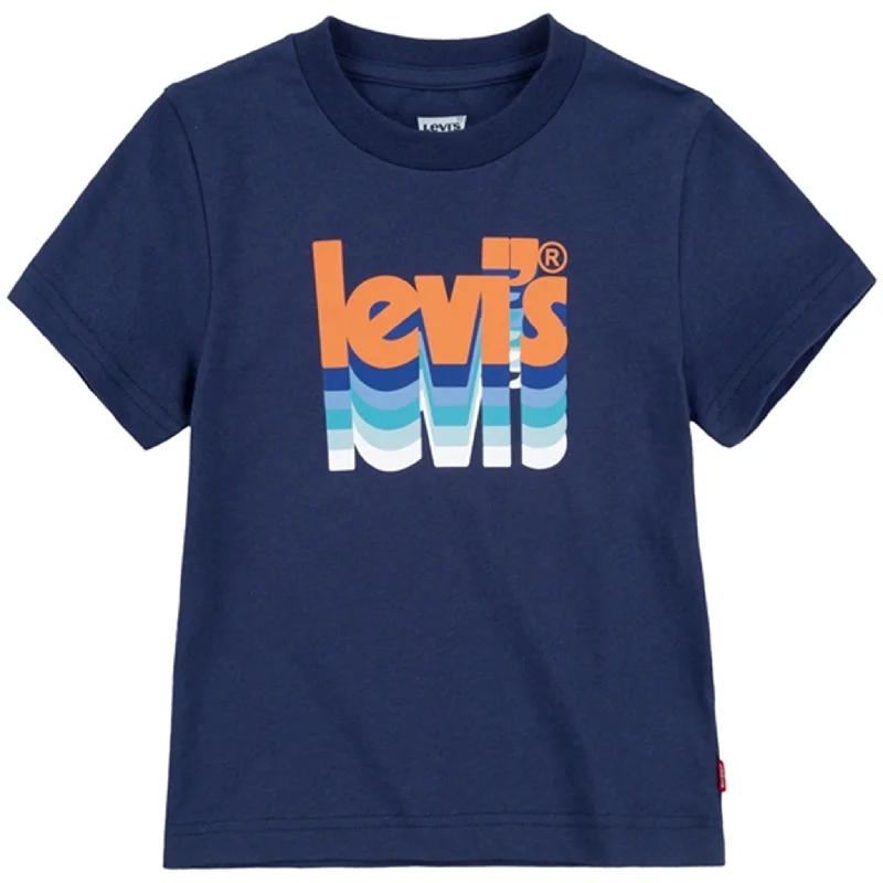 Design And Tailoring Levi's Layered Poster Logo T-shirt Blue
