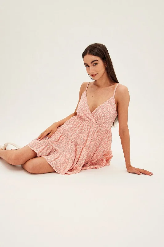 High-end Design Animal Print Fit And Flare Dress Sleeveless V Neck