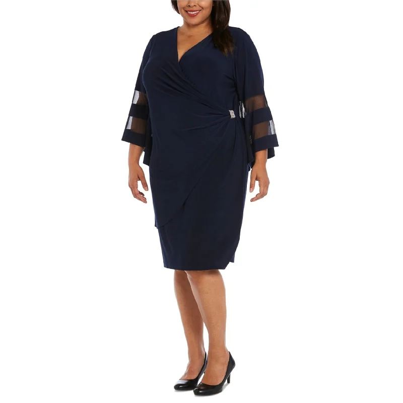 Personalized Outfit R & M Richards Womens Ruched Sheath Dress, Blue, 22W