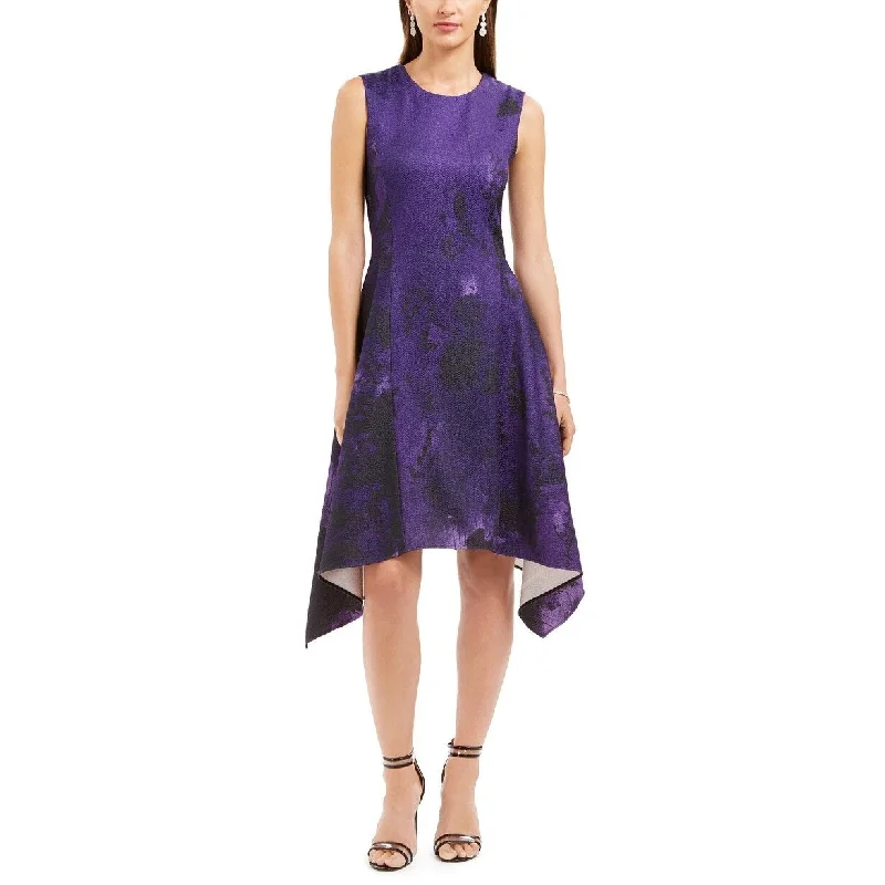 Simple Matching N Natori Women's Abstract Floral Jacquard A-Line Dress Med Purple Size 8 Simple Matching N Natori Women's Abstract Floral Jacquard A-Line Dress Med Purple Size 8