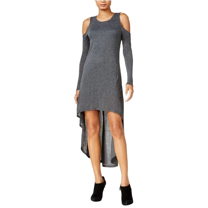 Cute Style Chelsea Sky Womens Cold Shoulder A-line Dress, Grey, X-Large
