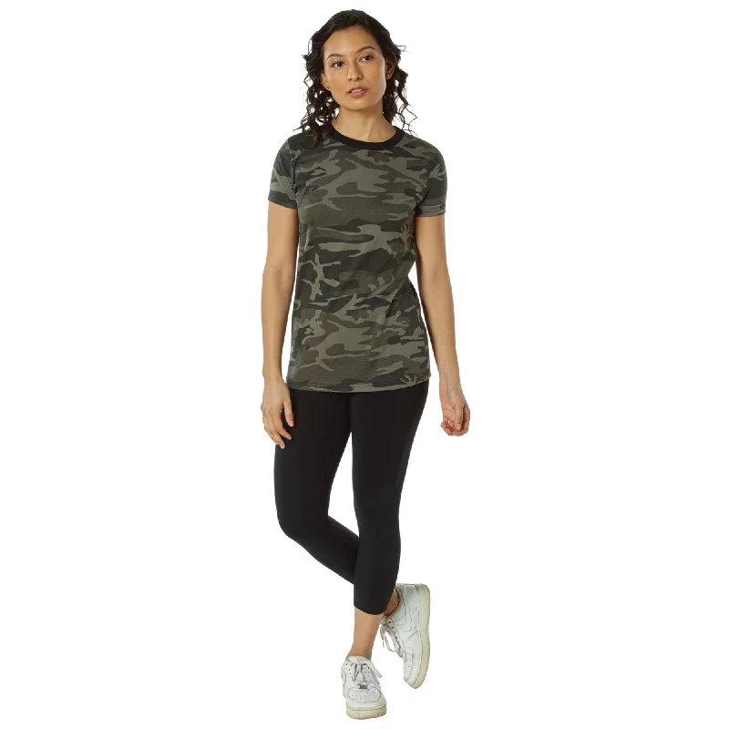 Short skirt design Black Camo - Womens Long Length Camo T-Shirt