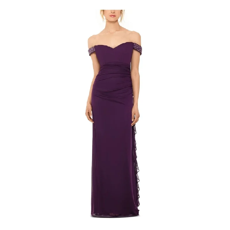 Street Fashion Betsy & Adam Women's Sleeveless Off Shoulder Maxi Dress Purple Size 8 Street Fashion Betsy & Adam Women's Sleeveless Off Shoulder Maxi Dress Purple Size 8