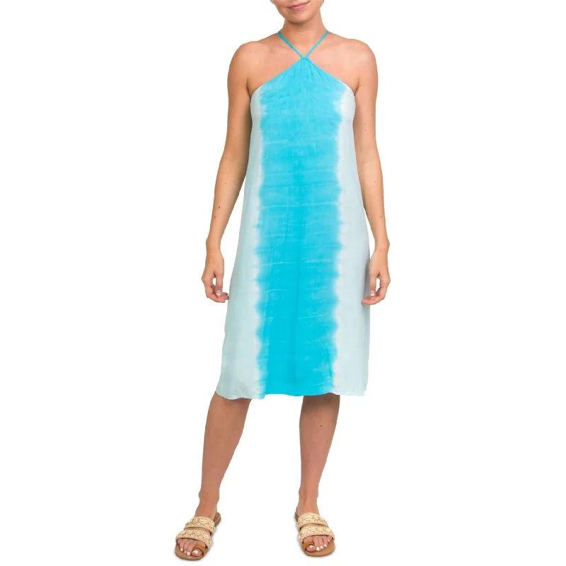 Comfortable and simple Hurley Womens Dip Dyed Midi Dress, Blue, Small