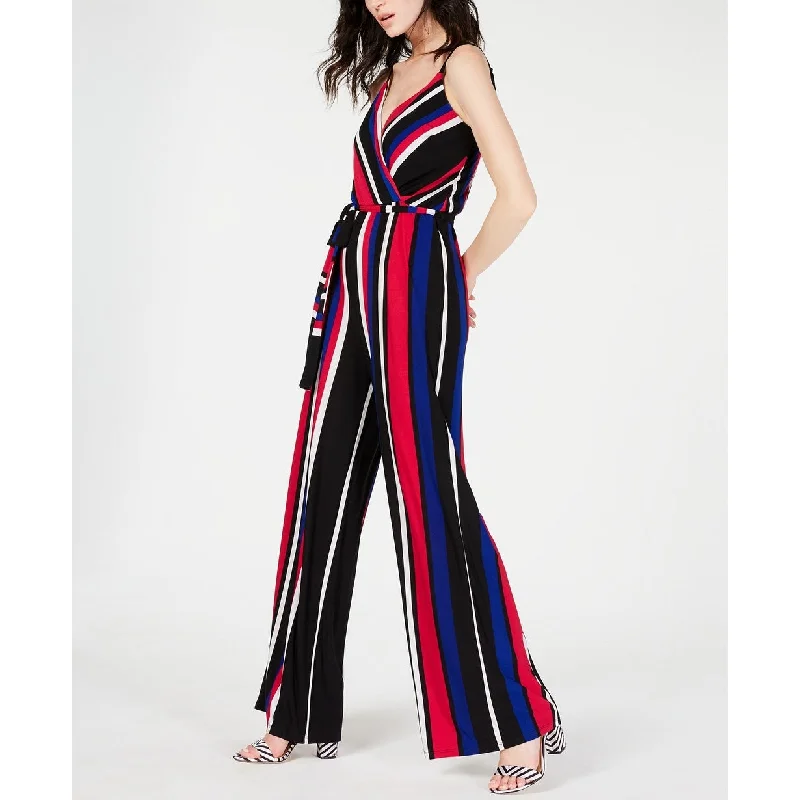 Cute Design INC International Concepts Women's Sleeveless Surplice Striped Jumpsuit Red Size Small Cute Design INC International Concepts Women's Sleeveless Surplice Striped Jumpsuit Red Size Small