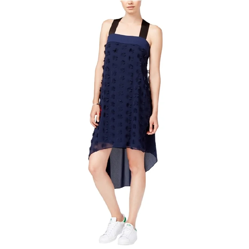 Outdoor Trend Rachel Roy Womens Floral Shift Dress, Blue, X-Large