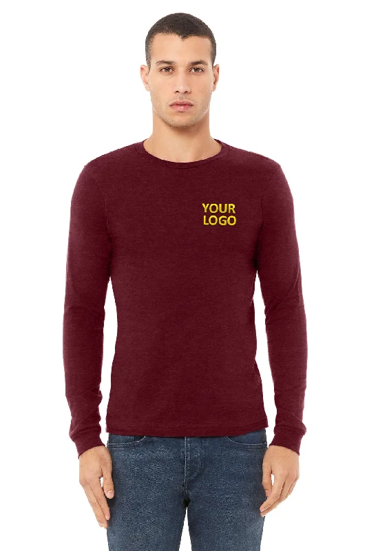 Casual Comfort Bella Canvas Unisex Heather Long Sleeve T-Shirt, Cardinal