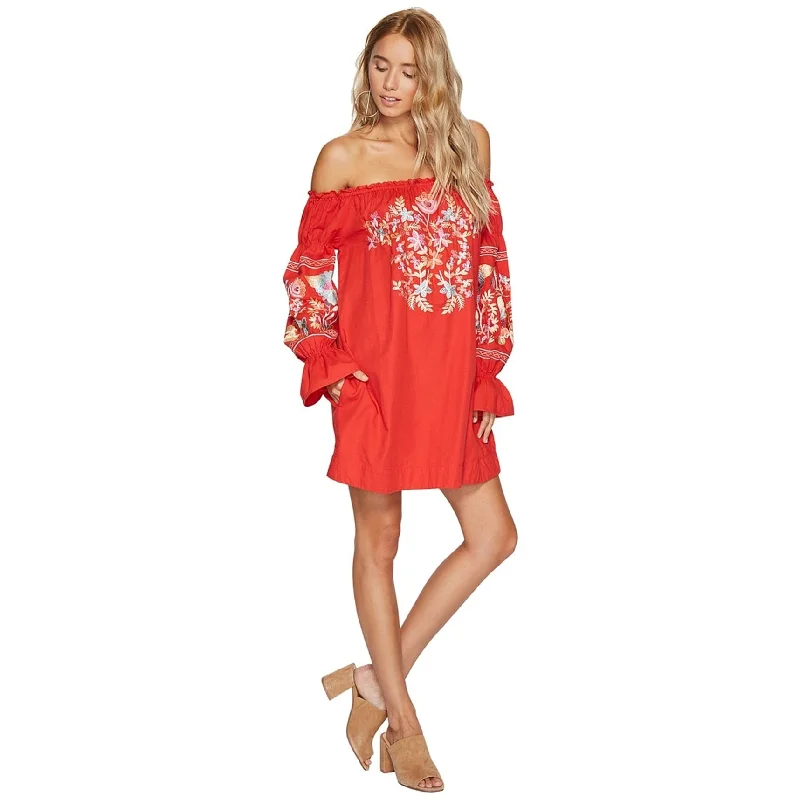 Hooded design Free People Womens Fleur Du Jour Shift Dress, Red, X-Small