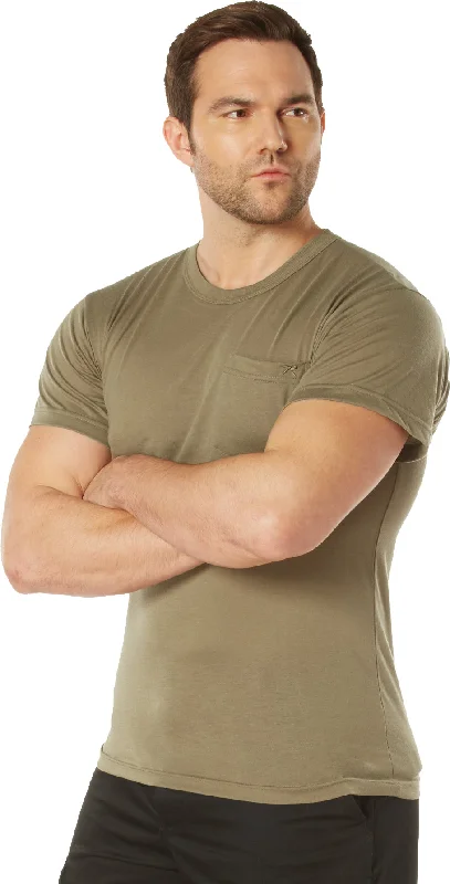 Unique Fashion Coyote Brown Cotton/Polyester Pocket T-Shirt