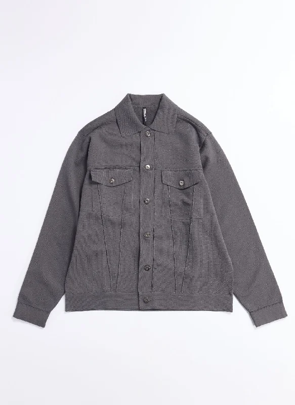 Luxury Fashion Polyester Business Knit Trucker Jacket