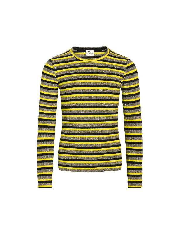 Elegant And Elegant 5x5 Lurex Stripe Talika Top,  5x5 Stripe Winter Moss