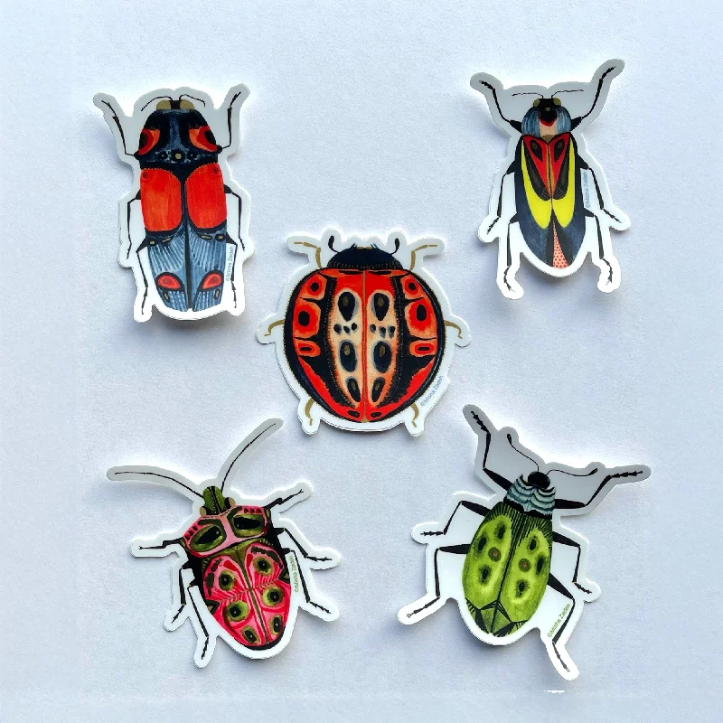 Fresh And Fashionable New! Set of 5 Individual Beetle Stickers