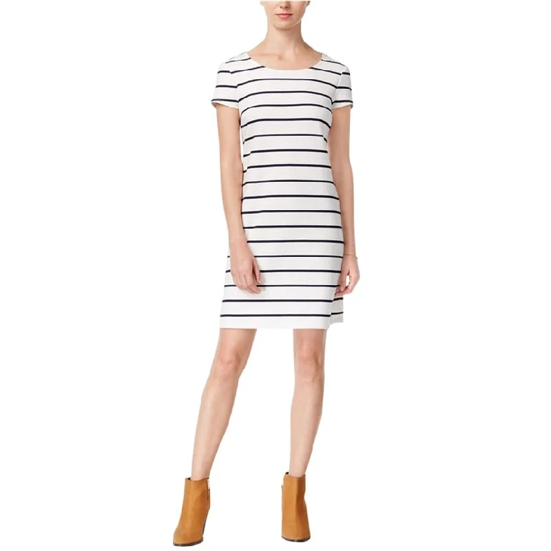 Cool Breeze At Night maison Jules Womens Striped Shift Dress, White, Small
