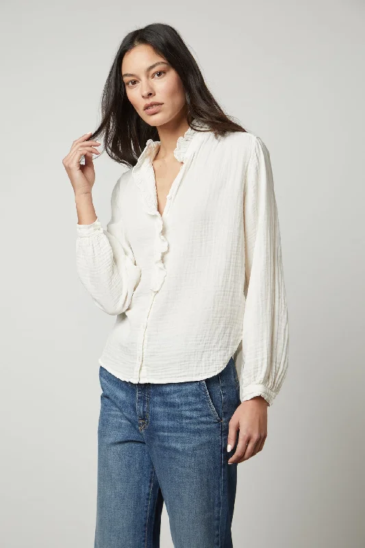 High-end Fashion TRISHA COTTON GAUZE TOP