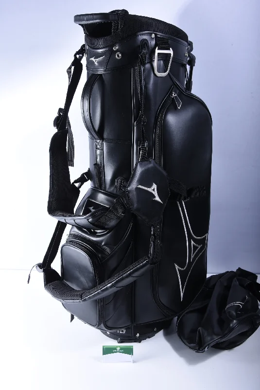 End Of The Year Mizuno Stand Bag (Leather Finish) / 6-Way Divider / Black